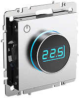 Термостат электронный с индикацией IEK Brite ТС10-1-БрА алюминий картинка